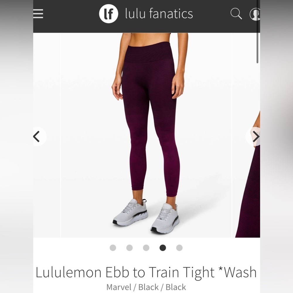Lululemon Ebb To Train Tight Marvel Black Size 6